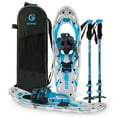 thumbnail image 1 of G2 30Inches Light Weight Snowshoes, with Special EVA Padded Ratchet Binding, Heel Lift, Toe Box, Flexible Pivot Bar, Durable Back Strap, Set with Trekking Poles(Blue), 1 of 7