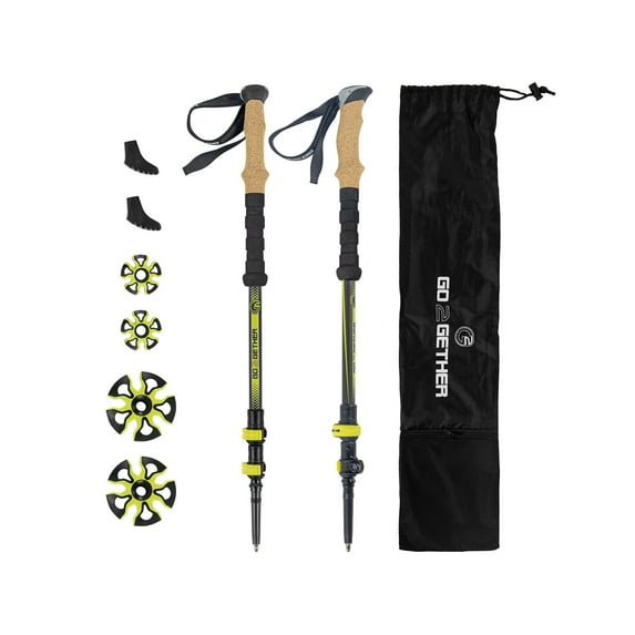G2 Carbon Fiber Trekking Poles Telescopic/EVA Foam Grip/Foam Padded Wrist Strap/Auto-Adjustable Strap/Quick Flip Lock (Pack of 2 Poles)