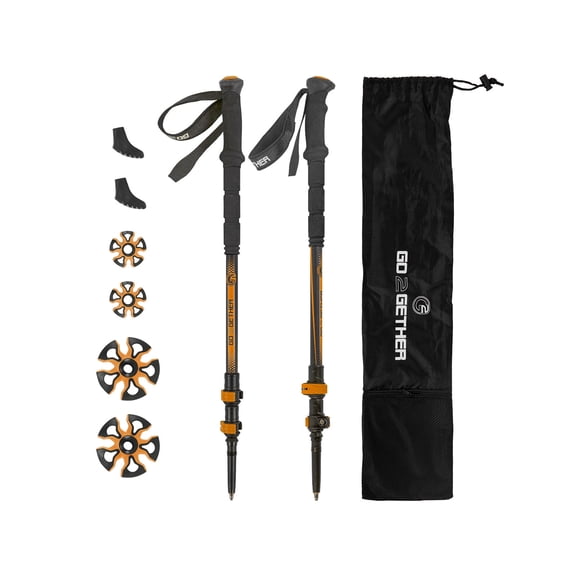 G2 Carbon Fiber Trekking Poles Telescopic/EVA Foam Grip/Foam Padded Wrist Strap/Auto-Adjustable Strap/Quick Flip Lock (Pack of 2 Poles)