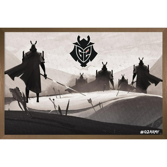 G2 Esports - Samurai Wall Poster, 14.725" x 22.375" Framed