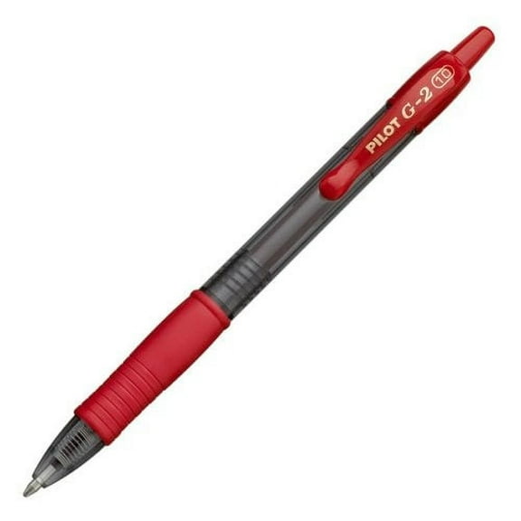 G2 Gel Ink Pen, Retractable, Red Ink, 1.0mm Bold, Dozen