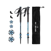 G2 Hiker Trekking Hiking Poles Telescopic/Aluminium Alloy/EVA Foam Grip/Cork Grip/Foam Padded Wrist Strap/Auto-Adjustable Strap/Quick Flip Lock Pack of 2 Poles.Yellow/Blue