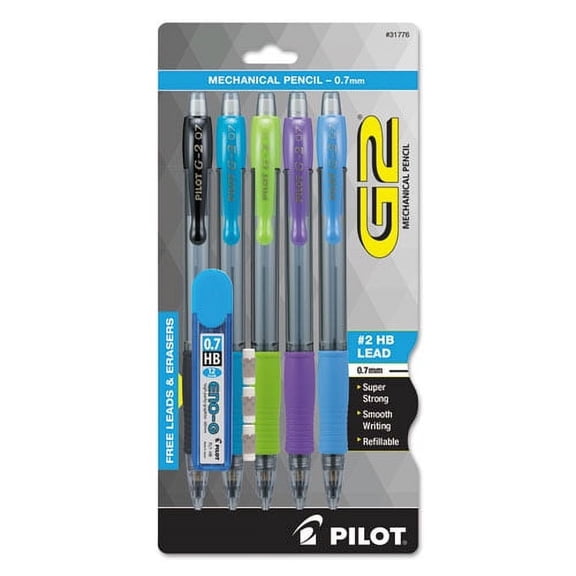 G2 Mechanical Pencil, 0.7 Mm, Hb (#2.5), Black Lead, Assorted Barrel Colors, 5/pack | Bundle of 2 Sets