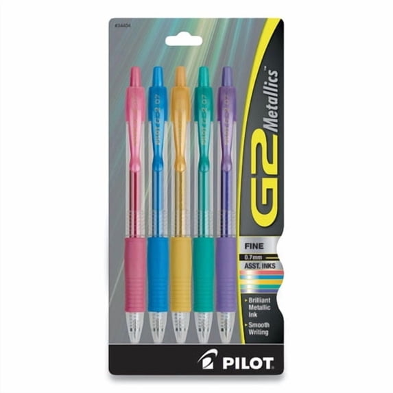G2 Metallics Gel Pen, Retractable, Fine 0.7 Mm, Assorted Ink And Barrel Colors, 5/pack | Bundle of 10 Packs