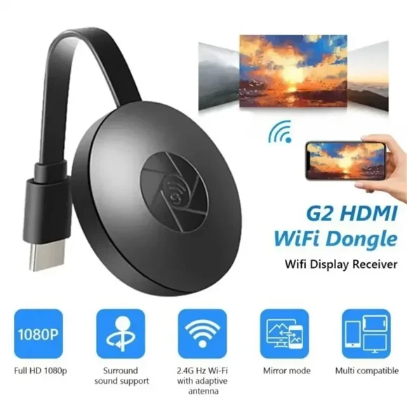 G2 Mirascreen 1080P Display TV Dongle Media Clip on Laptop Receiver Streamer Adapter For TV Android Ios Mirror Screen
