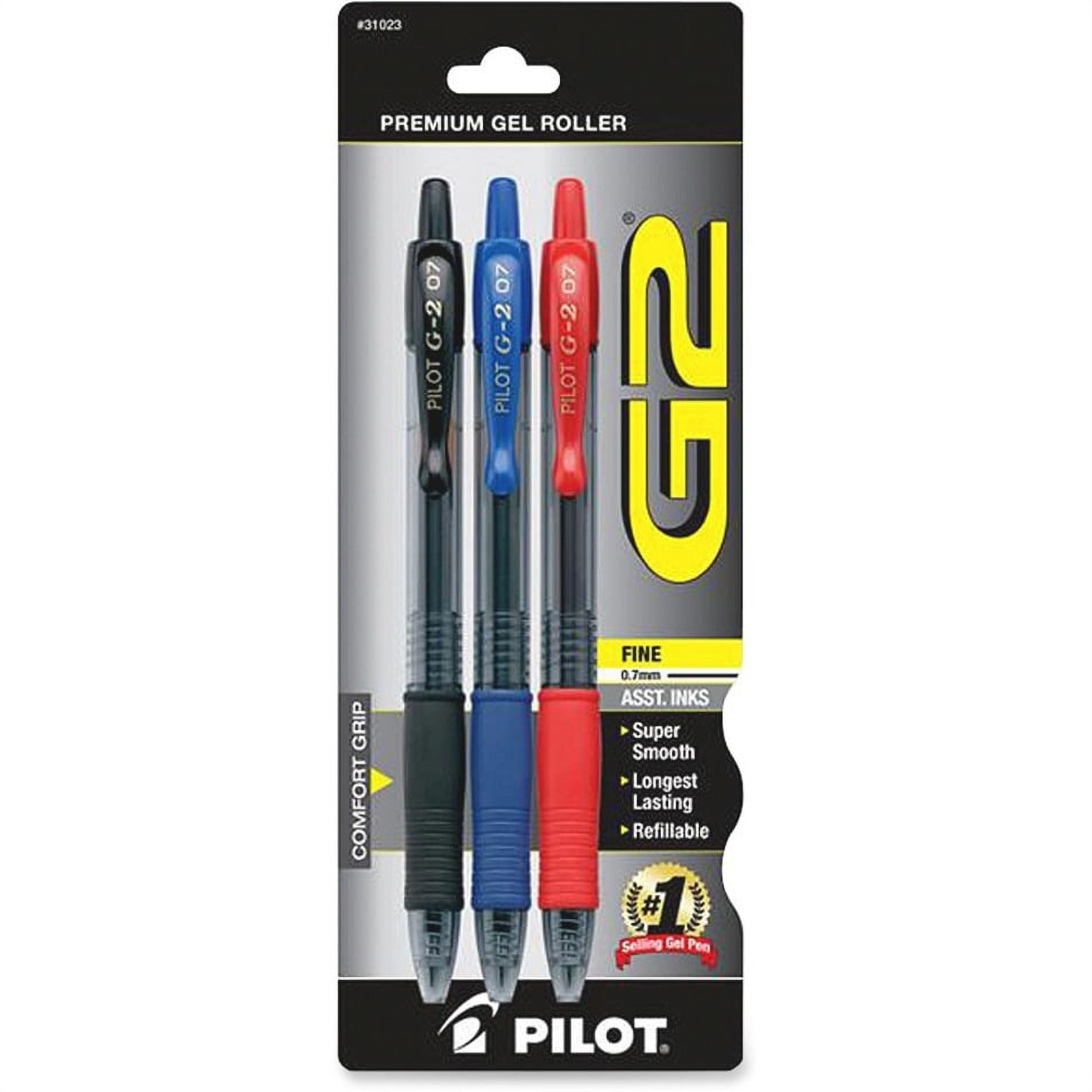 G2 Premium Gel Pen, Retractable, Fine 0.7 Mm, Assorted Ink Colors, Smoke Barrel, 3/pack | Bundle of 5 Packs