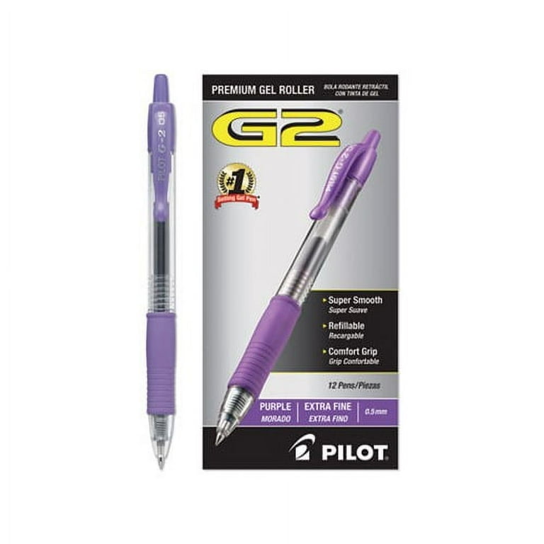 G2 Premium Gel Pen, Retractable, Extra-Fine 0.5 mm, Purple Ink, Smoke/Purple Barrel, Dozen G2 Premium Gel Pen, Retractable, Extra-Fine 0.5 mm, Purple Ink, Smoke/Purple Barrel, Dozen