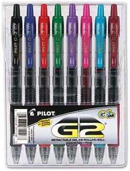 G2 Retr Gel Ink Roller Ball Pen, CR Brl, 8 Asstd Ink Colors, Fine, 8/pk, 3 SETS