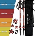 thumbnail image 1 of G2 Telescopic Trekking Poles/Aluminum Alloy/Comfort BMM Handle/Foam Padded Wrist Strap/Auto-Adjustable Strap/Quick Flip Lock/Snow Baskets Attached (Pack of 2 Poles), Orange/Blue/Yellow/Red, 1 of 7