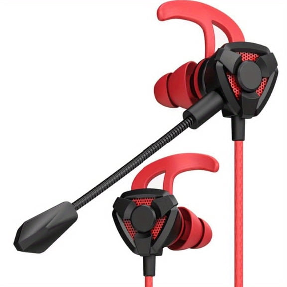 G20 Gaming Earphones for PS4, CS:GO - Wired Over-Ear Headset with 7.1 Surround Sound, Adjustable Volume Control, Dynamic Mic, Comfortable Fit, Red & Black, Console Compatible, Ergonomic Earbuds