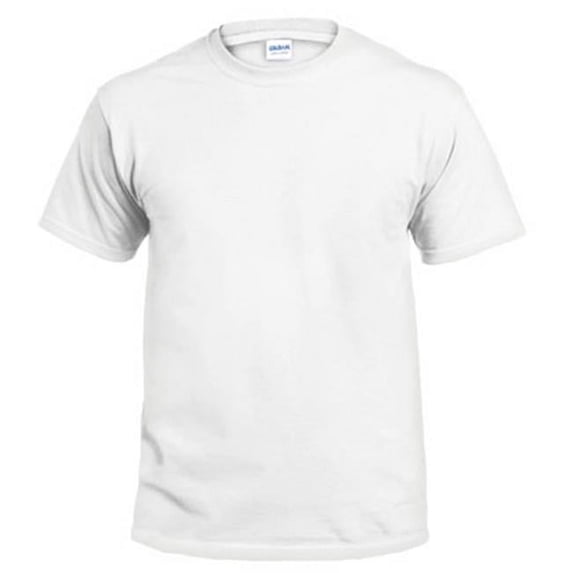 G2000WH-M Adult Short Sleeve Non-Pocket Tee Shirt, White - Medium