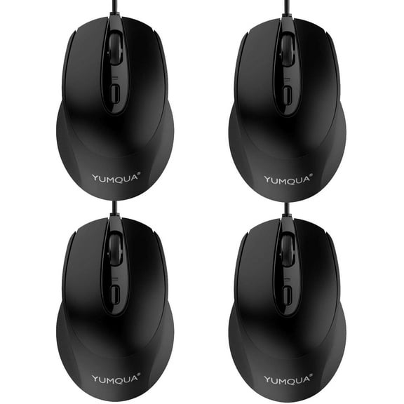 G222 Computer Mouse Wired 4 Pack Buk USB Corded Mouse Office & Home Sient Optica Mice with 2 Adjustabe DPI for Computer aptop Desktop PC