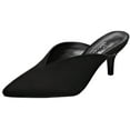 thumbnail image 1 of G224-1 Women Pointed Toe Slip On Kitten Low Heel Mules Pumps Slides Black 8.5, 1 of 1