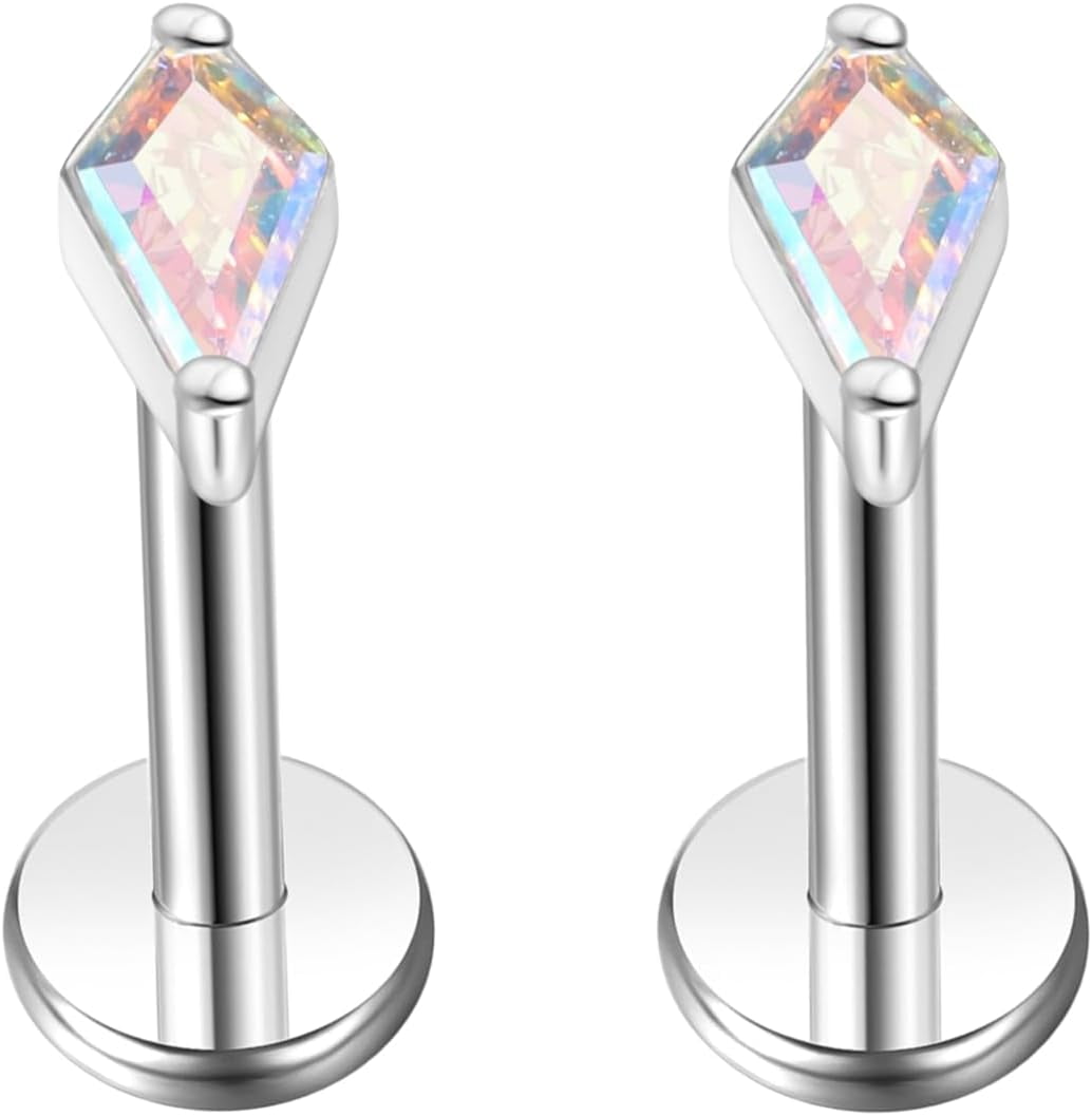 G23 Hypoallergenic 18g Flat Back Studs Earrings F136 Implant Grade ...