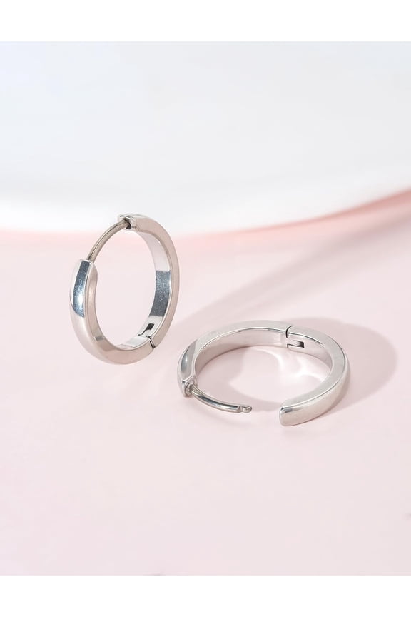 G23 Pure Titanium Hypoallergenic H Ie Hoop Earrings For Women Sensitive Ears[Z2652]