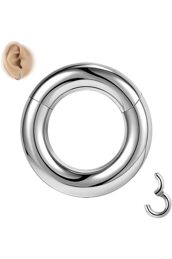 G23 Quality Titanium Septum & Nose Rings - Heavy Gauges, Hinged, Hoop, Body Piercing Jewelry for Septum, Nose, Lip, Cartilage, Tragus, Conch Piercing[y643]