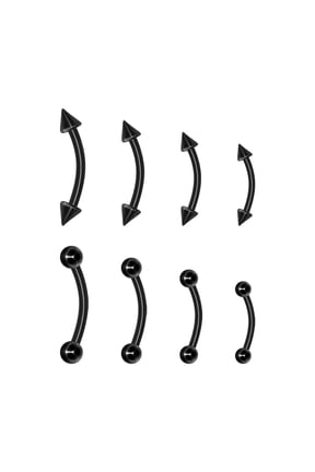 G23 Solid Titanium Eyebrow Piercing Jewelry, Gold Black Rose Gold Silver Pink Rainbow Eyebrow Rings 16G Curved Barbell,Tiny Vertical Labret Lip Jewelry Rook Piercing Jewelry for Women and Men