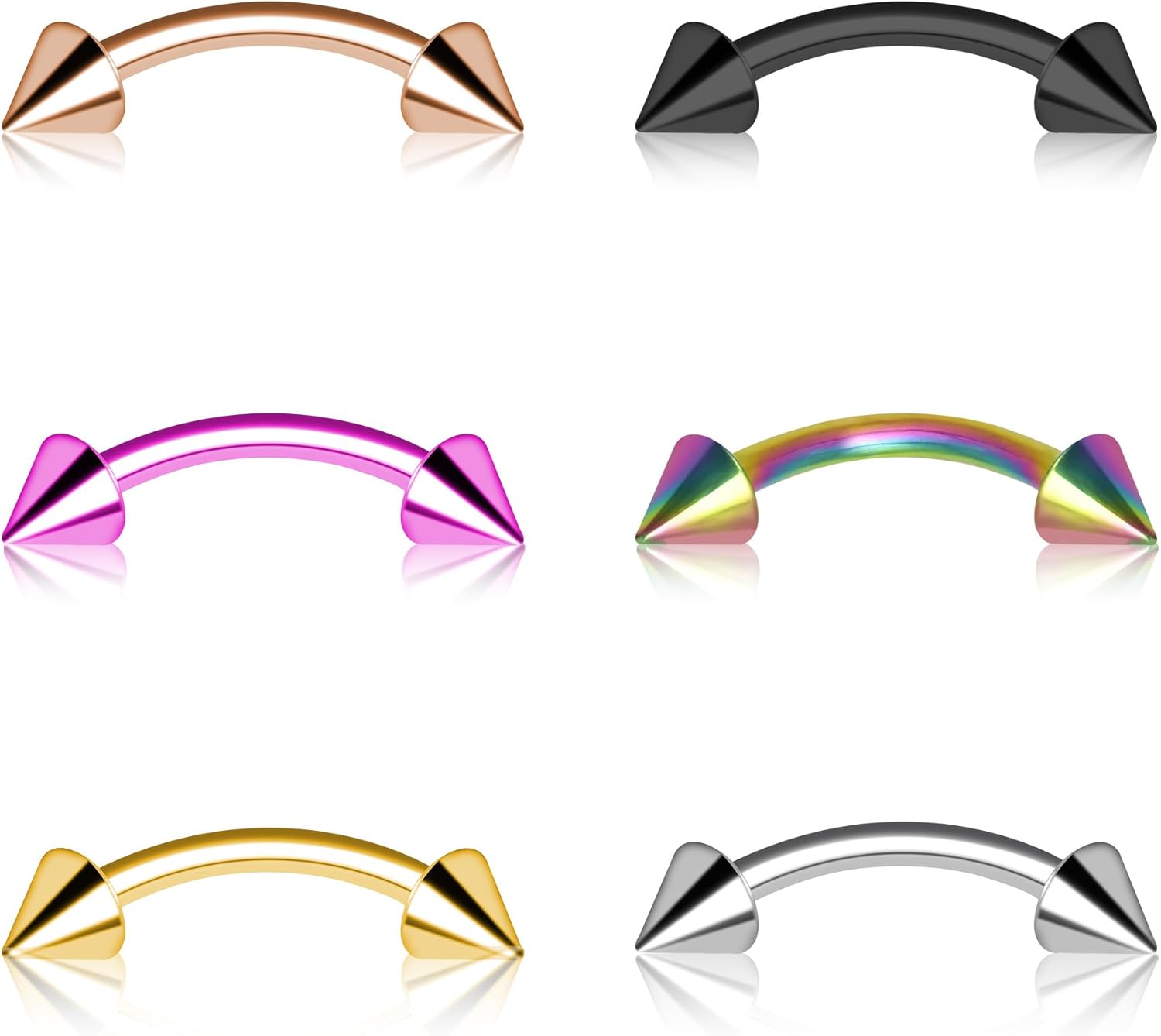 16G Rook Piercing Titan G23 - Gebogener Barbell Mit Klarem CZ Stein