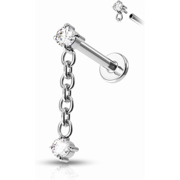 G23 Solid Titanium Hidden Helix Earrings Flat Back Helix Cartilage Earrings Stud 16G Internally Threaded Helix Tragus Piercing Jewelry