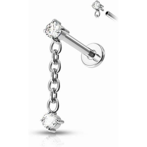 G23 Solid Titanium Hidden Helix Earrings Flat Back Helix Cartilage Earrings Stud 16G Internally Threaded Helix Tragus Piercing Jewelry