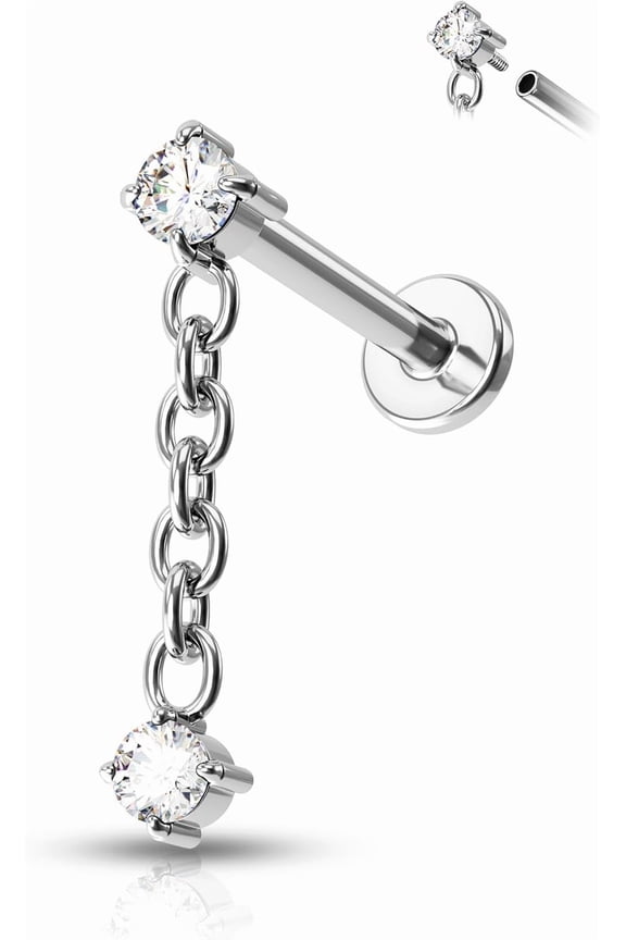 G23 Solid Titanium Hidden Helix Earrings Flat Back Helix Cartilage Earrings Stud 16G Internally Threaded Helix Tragus Piercing Jewelry