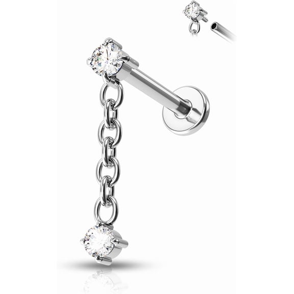 G23 Solid Titanium Hidden Helix Earrings Flat Back Helix Cartilage Earrings Stud 16G Internally Threaded Helix Tragus Piercing Jewelry