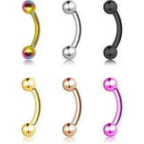 G23 Solid Titanium Horseshoe Septum Rings- 6pcs ASTM F136 Titanium Septum Jewelry 16G Nose Rings Hoop Helix Daith Cartilage Tragus Earrings 8mm 10mm