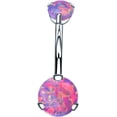 thumbnail image 1 of G23 Titanium Belly Button Rings Cubic Zircon Opal Hypoallergenic Threaded 14G Diamond Navel Body Piercing Jewelry Birthstone for Women, 1 of 6