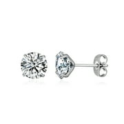 JUSTJANDM G23 Titanium CZ Stud Earrings for Sensitive Ears, Titanium Cubic Zirconia Stud Earrings for Women Girls