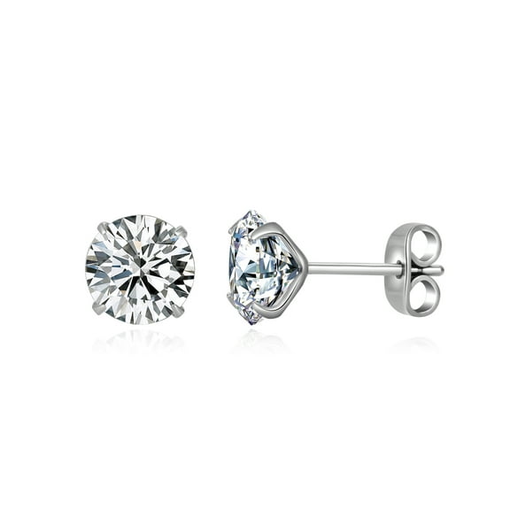 G23 Titanium CZ Stud Earrings for Sensitive Ears, Titanium Cubic Zirconia Stud Earrings for Women