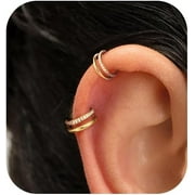 FZCB G23 Titanium Cartilage Earring Hoop Stacked Clicker 16G CZ Double/Triple Septum Rings Conch Piercing Jewelry Tragus Daith Helix Earrings Nose Rings Hoops for Women Silver/Gold 8mm 10mm 12mm