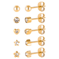 thumbnail image 1 of G23 Titanium Ear Piercing Stud Earrings for Sensitive Ears, Cubic Zirconia Stud Earrings Set for Ear Piercing Guns 5 Pairs, 1 of 8