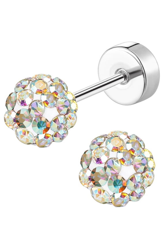 G23 Titanium Earrings for woman 14k Gold plated Hypoallergenic Flat Back Earrings for Sensitive Skin Cartilage 20G Screw Back Flower Stud Earrings for Women