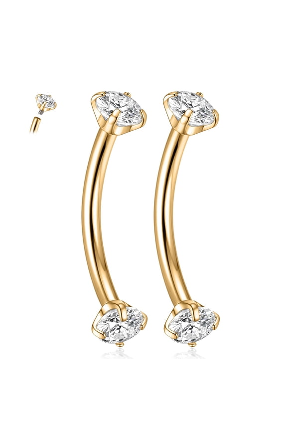 G23 Titanium Eyebrow Piercing Jewelry 16G Eyebrow Rings Curved Barbell Small Belly Ring Rook Daith Earrings Vertical Labret Lip Piercing 6mm-12mm