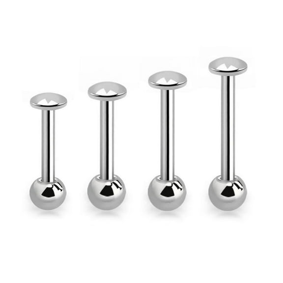G23 Titanium Flat Disc Dome Top Straight Barbell 14G