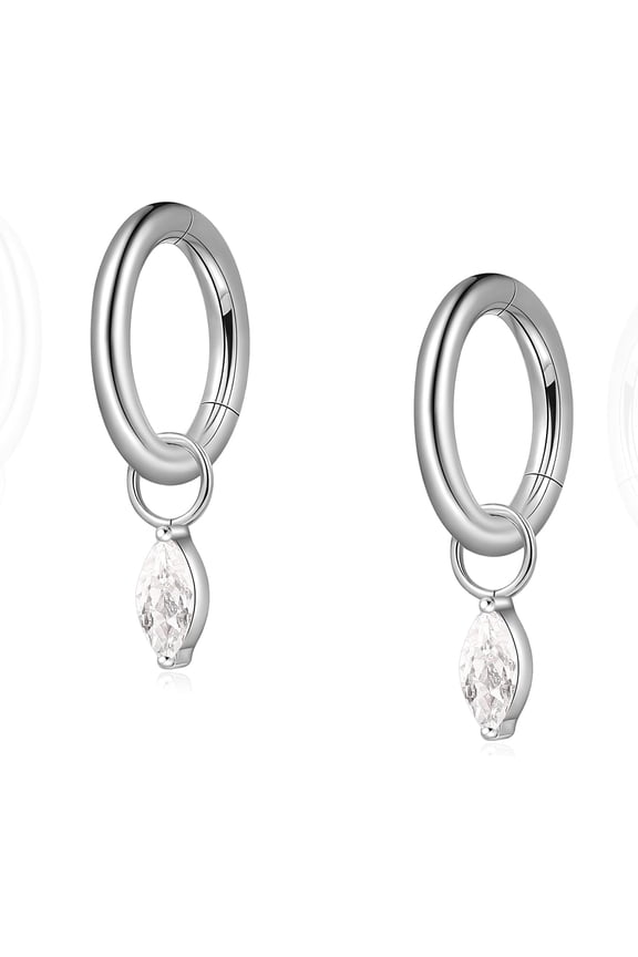 G23 Titanium Hoops Rook Piercing Jewelry 6mm 8mm 10mm 16G 18G Implant Grade Titanium Dangle Huggie Rook Earrings Cartilage/Conch/Daith/Helix Piercing Stacking Rings for Women Men Sensitive Ears