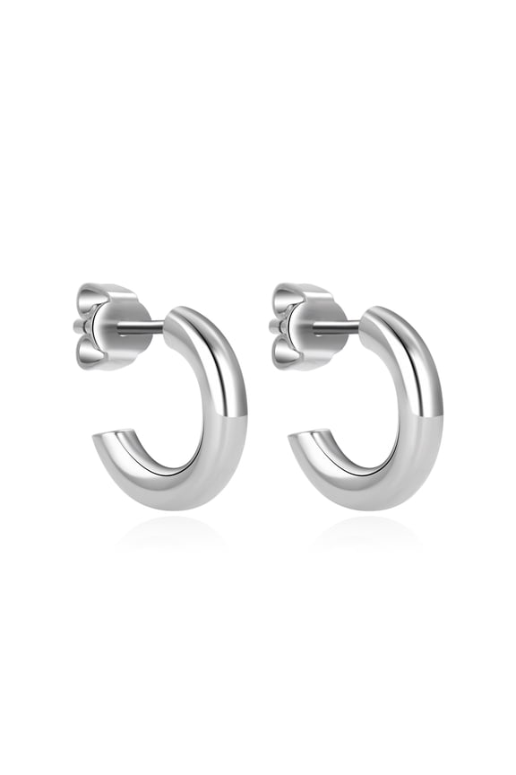G23 Titanium Hypoallergenic Earrings for Sensitive Ears,Half Hoop Huggie Earrings, Open C Shaped Split Earrings for Women