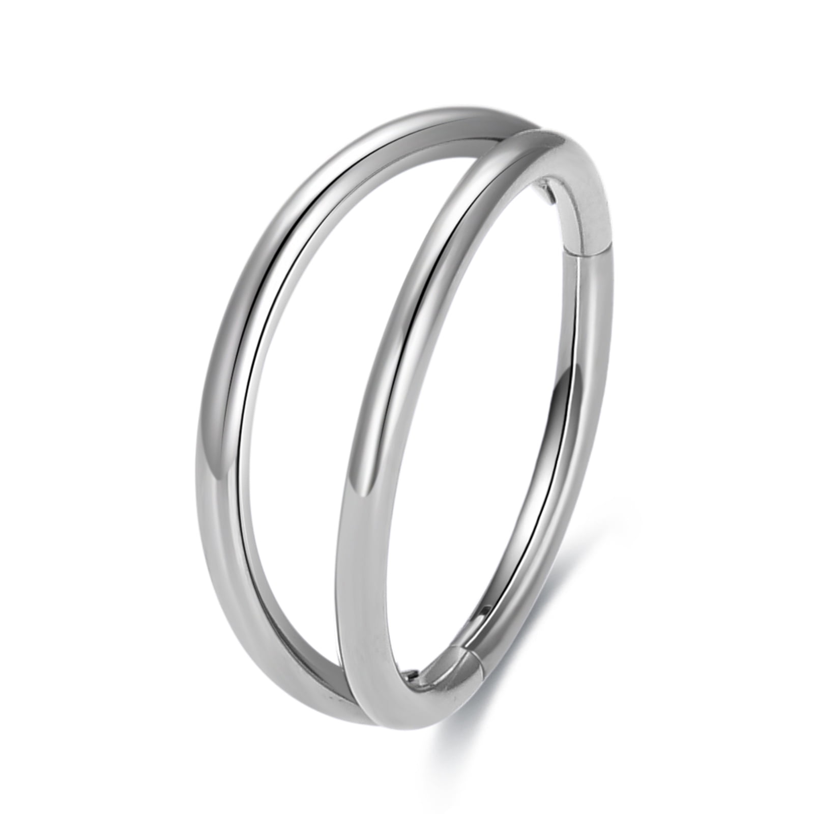 G23 Titanium Septum Clicker Nose Ring,Triple Double Open Stack Hoop ...