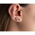 thumbnail image 1 of G23 Titanium Tiny Triple Stones push in flat back earclimber Stud Earrings, threadless tragus stud, cartilage Diamond Ear Climber, 1 of 8