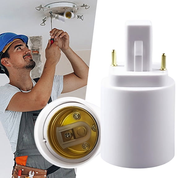 G24 To E27 Light Socket Adapter Fireproof Bulb Base Converter Bayonet Plug To Standard Screw Lamp Holder For Led Kitchen(White-6.6 Cm)