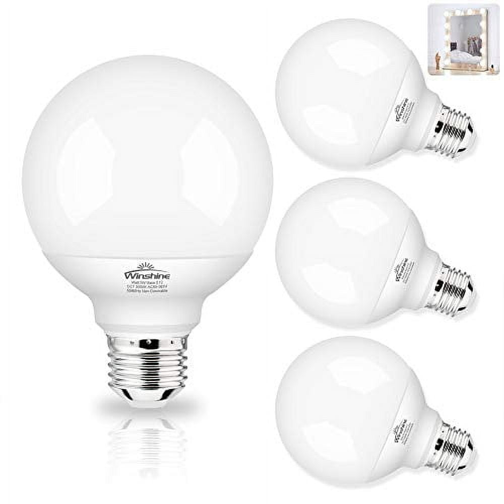 Bathroom Mirror Lights 8-Pack Warm White LED Globe Bulbs - 60W Equivalent  G25 Bathroom Vanity Lights, 2700K E26 Base (Not Dimmable) Warm White 2700K  Bulbs, image size:1000x1000