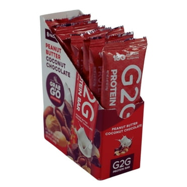 G2G Protein Bar, Peanut Butter Coconut, Gluten-Free, Clean Ingredients, Refrigerated for Freshness, (Pack of 8)