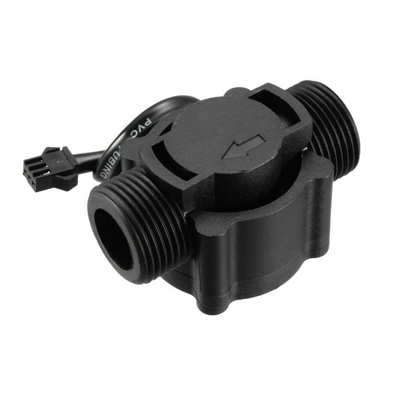 G3/4 Hall Effect Liquid Water Flow Sensor Switch Flowmeter Counters DC5V 1-60L/min Black FS300A