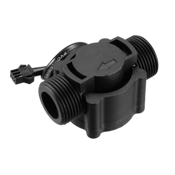 G3/4 Hall Effect Liquid Water Flow Sensor Switch Flowmeter Counters DC5V 1-60L/min Black FS300A