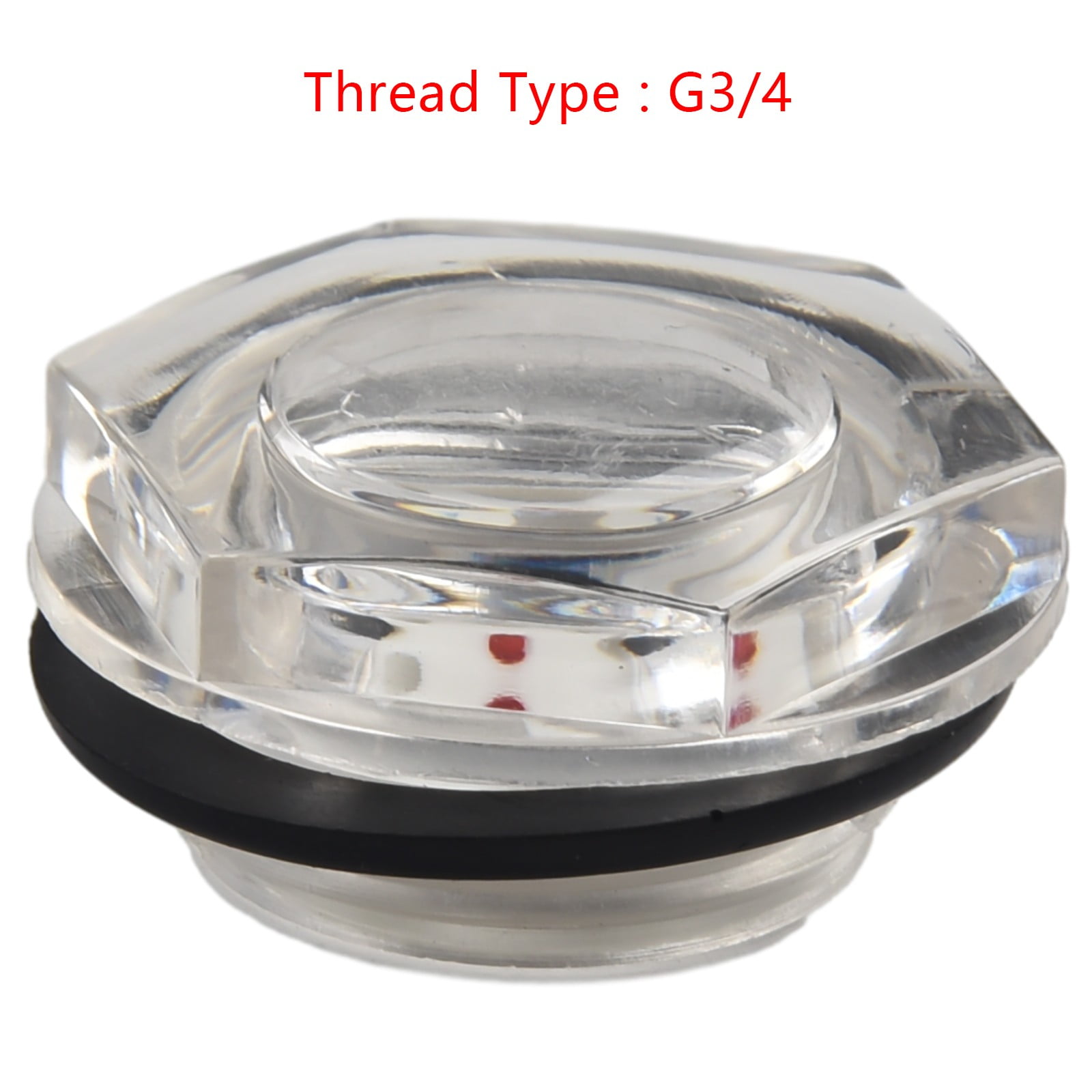 G3/4 Male Thread Air Compressor Fittings Clear Plastic Oil Sight Glass