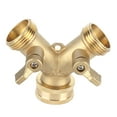 G3/4 Y Shape 2 Way Brass Hose Splitter with Water Faucet Ball Valve for