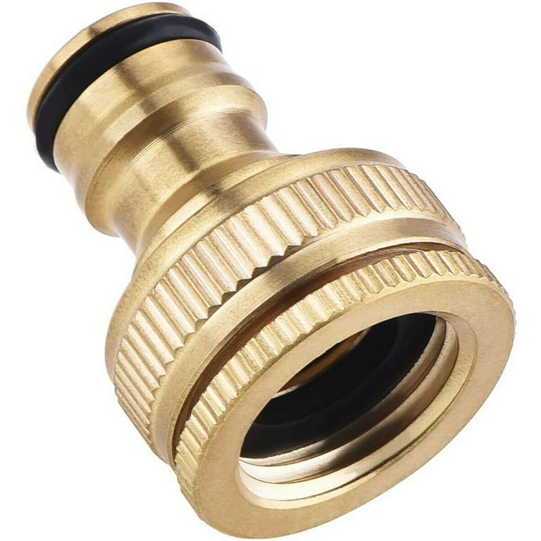 2 Pcs Brass Garden Hose Tap Connector For Hose Pipe 1/2" And 3/4" Hose Connector 2 In 1 Female