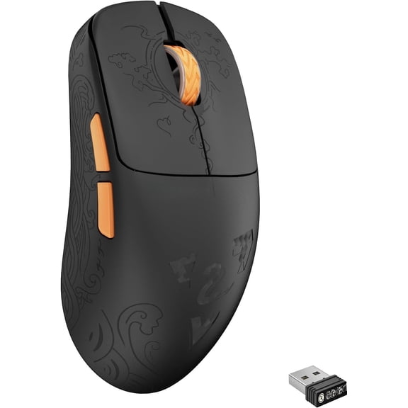 G3 8K Carbon Fiber Gaming , 30000 DPI - PAW 3950 Sensor, +-3g Ultra-Lightweight, Wired/BT/2.4GHz, 160Hr Life, 5 Programmable Buttons, Windows//Linux - Black