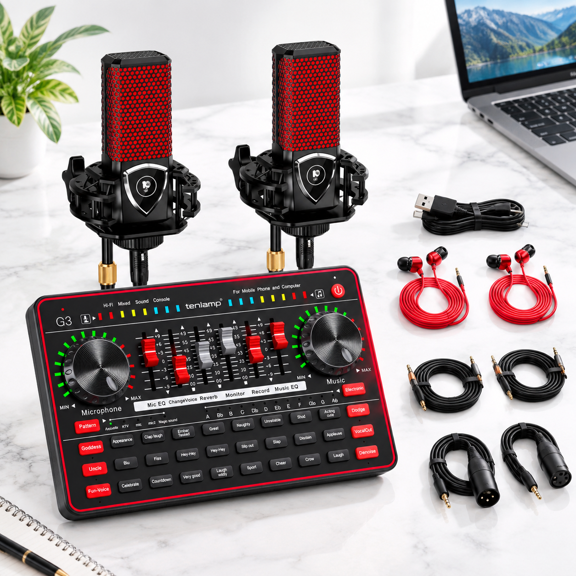 G3 Audio Mixer Bundle With Dualphones For Streaming & Karaoke