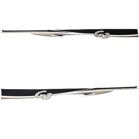 G3 Boat Graphic Decals | Black Logo Hull Stickers (Set of 2)